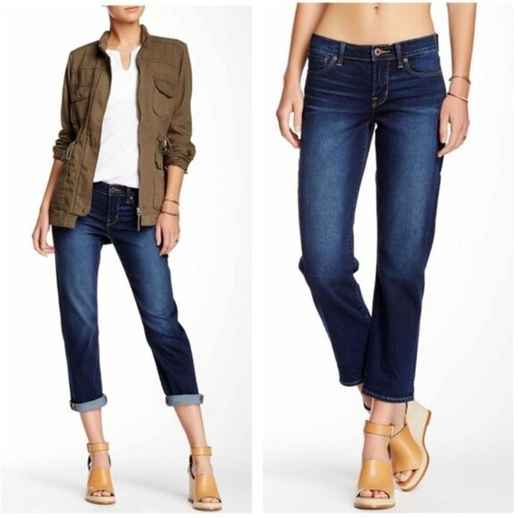 Lucky Brand Womens Mollie Crop Jeans Size 2 Dark Wash Denim Slim Straight - Picture 1 of 15